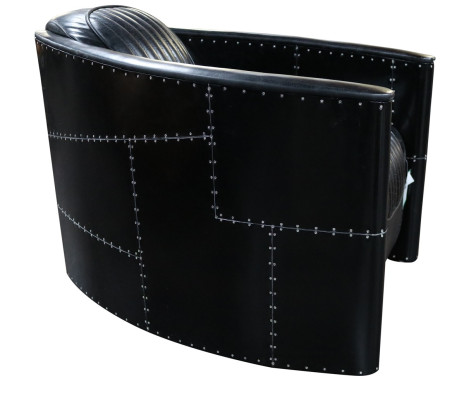 Sofá Aviador Sillón Club de Sofá salón vintage de aluminio retro de avión cuero genuino