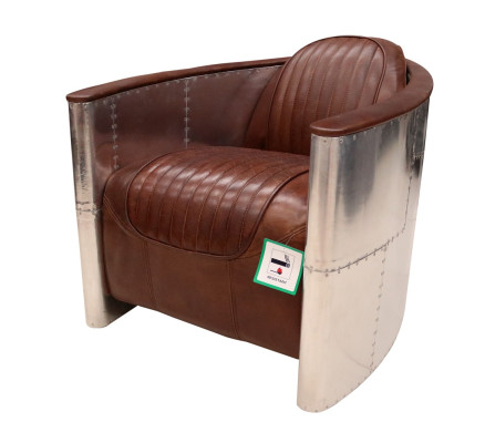 Sillón de cuero Sillón Aviador Butaca Club Art Deco Butaca de cóctel Sillón de televisión