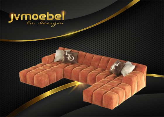 Diseño Chesterfield Terciopelo Moderno Sofá esquinero en U Forma Sofá de salón tapizado Nuevo