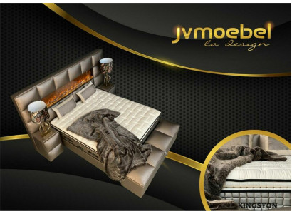 Cama 2x mesita de noche 3 piezas Set de dormitorio Diseño Moderno Lujo Estructura de cama