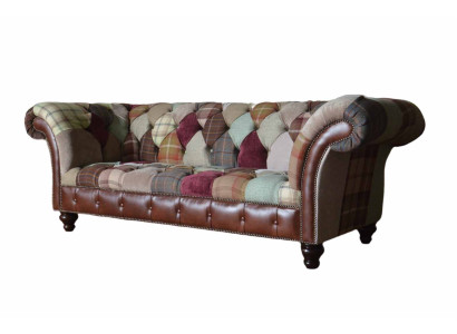 Sofá de tres plazas, cojines de asiento Chesterfield, tela, sofá moderno, muebles nuevos.