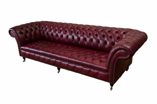 Sofá de diseño moderno de 4 plazas Lujo Clásico Sofás Chesterfield de cuero