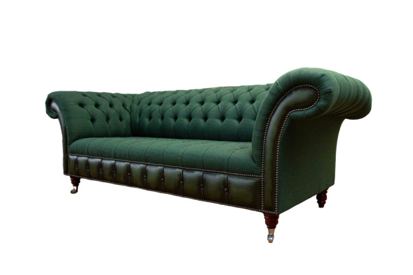 Sofá Chesterfield de 3 plazas en tela de tapicería de cuero de tela sofás nuevos