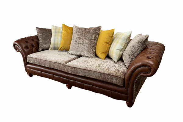 Sofá Couch de 3 plazas diseño sofa tapizado textil clásico tres plazas nuevo.