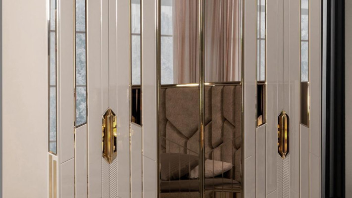 Armario de madera Armario moderno Armario de entrada Armario Beige