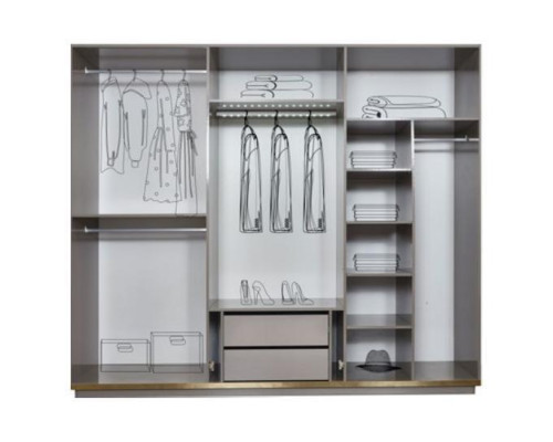 Muebles de dormitorio de lujo, cama doble, mesitas de noche, gris, juego de 4 piezas, armario, cama.