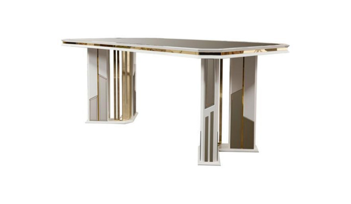 Juego de comedor completo Comedor Mesa de comedor Sillas Blanco Set de 9 piezas