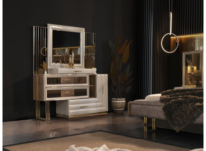 Tocador Mesa de tocador Consola de maquillaje Mesa consola Beige Niña