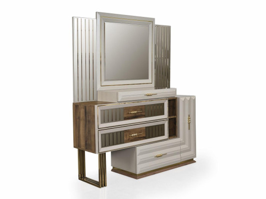 Tocador Mesa de tocador Consola de maquillaje Mesa consola Beige Niña
