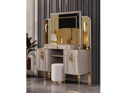 Juego de tocador, mesa de maquillaje, consola de maquillaje, mesa consola beige