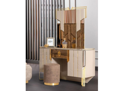 Espejo de tocador Mesa de maquillaje Consola de maquillaje Mesa de consola Beige