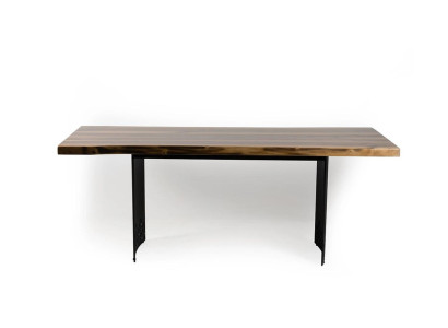 Mesa de lujo marrón de diseño de acero inoxidable Mesas de comedor de madera Mesa de comedor moderna nueva