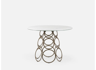 Mesa de comedor Mesa redonda Mesa de cocina con patas de mesa de metal 100×100cm Nuevo