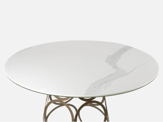 Mesa de comedor Mesa redonda Mesa de cocina con patas de mesa de metal 100×100cm Nuevo