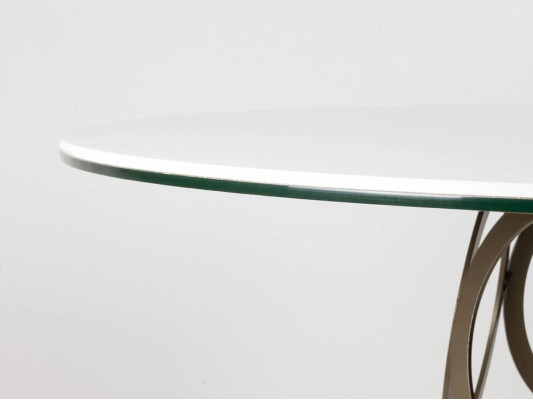 Mesa de comedor Mesa redonda Mesa de cocina con patas de mesa de metal 100×100cm Nuevo