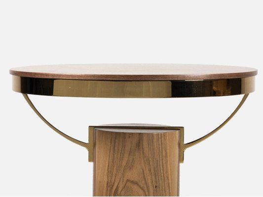2x Mesa Auxiliar Redonda Marrón Sala de Estar Mesa de Café Diseño Moderno