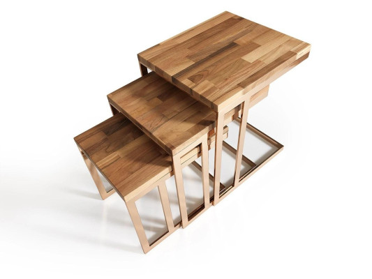 Conjunto moderno de 3 mesas auxiliares para la sala de estar diseño de muebles.