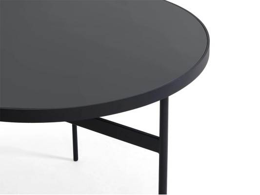 Mesa auxiliar redonda moderna nueva lujo negro diseño muebles decoración madera