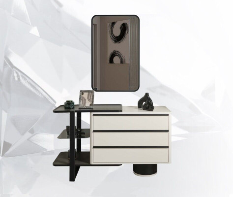 Mesa de tocador consola con espejo tocador moderno de madera blanco