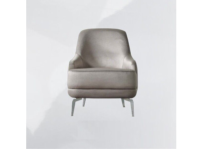 Sillón orejero, sillón de cóctel, tapizado en tela moderna gris de dos plazas para sala de estar.