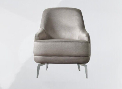 Sillón orejero, sillón de cóctel, tapizado en tela moderna gris de dos plazas para sala de estar.