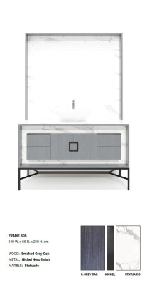 Armario de baño gris Muebles de baño Estante Armario de baño Estantes de madera Muebles