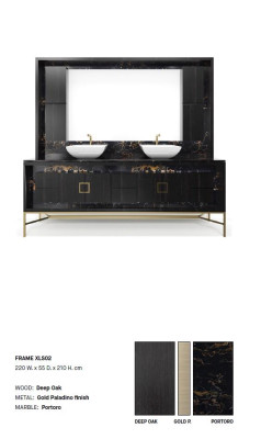 armario de baño negro, muebles de baño, estantes de madera para el baño