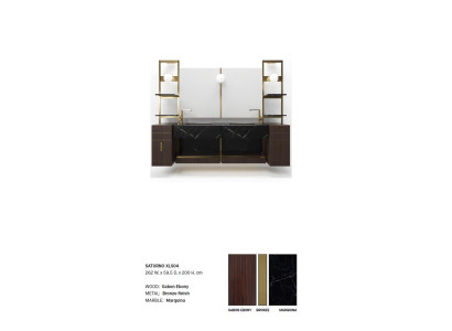 Fregadero italiano marrón Gabinete clásico del lavabo Muebles clásicos