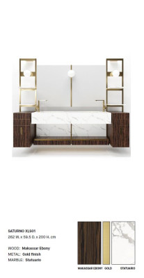 Fregadero italiano marrón Mueble de lavabo clásico Muebles clásicos