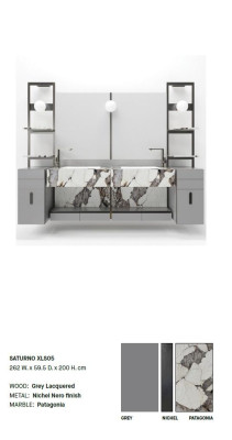 Lavabo gris italiano Mueble clásico del lavabo Muebles clásicos