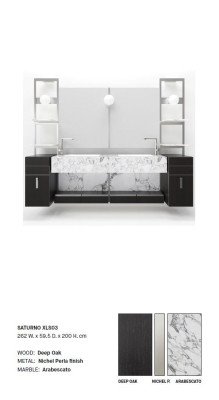 Fregadero de baño italiano negro Clásico tocador de mueble nuevo