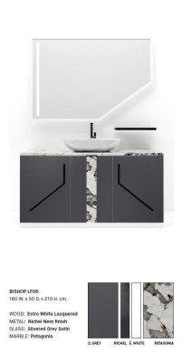 Grifería de lavabo gris muebles de baño estilo italiano baño