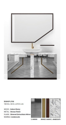 Lavabo de vidrio Grifería del baño Muebles de baño de estilo italiano Juego de baño nuevo