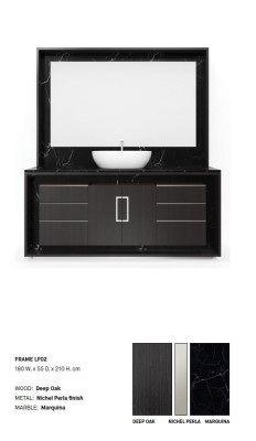 Armario de baño negro Muebles de baño Estante Armario de baño Estante de madera