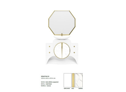 Lavabo SEBASTIAN blanco Armario de baño italiano Clásico
