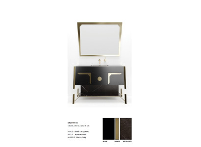 Lavabo negro Grifería de baño Muebles de baño Estilo italiano Lavabo