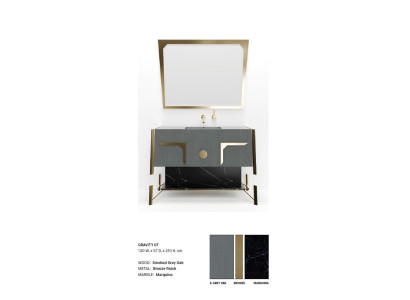 Gabinete de baño gris Mueble de baño Repisa Gabinete de baño Estantes de madera Muebles