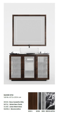 Fregadero marrón Fregadero de baño italiano Gabinete clásico