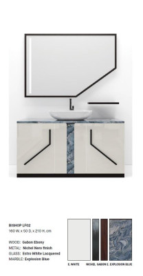 Fregadero de baño blanco, accesorios de muebles de baño de estilo italiano, nuevo.