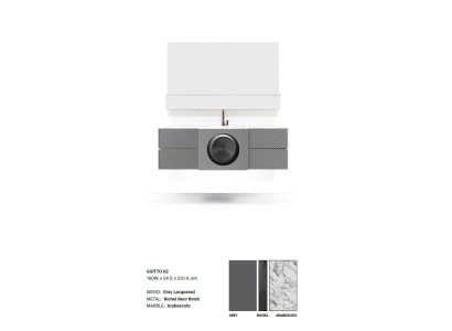 Griferías de lavabo de baño color gris, muebles de baño de estilo italiano.