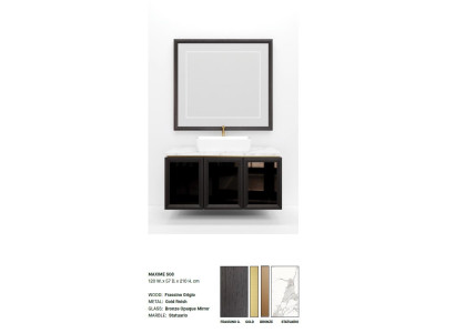 Armario de baño negro Muebles de baño Estante Armario de baño Estantes de madera