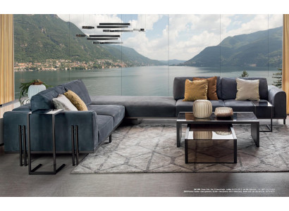 Conjunto de sofás esquineros en forma de L con muebles de madera maciza, diseño de sofá, muebles de Italia.