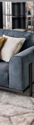 Conjunto de sofás esquineros en forma de L con muebles de madera maciza, diseño de sofá, muebles de Italia.