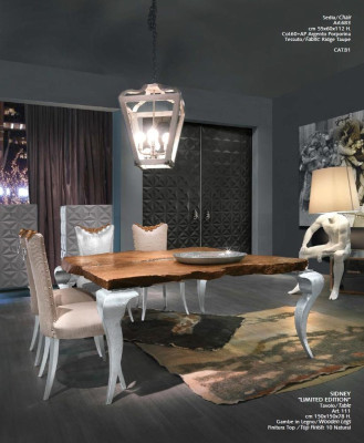 Mesa de comedor de lujo, mesa de madera maciza muebles de Italia mesas de comedor decoración.