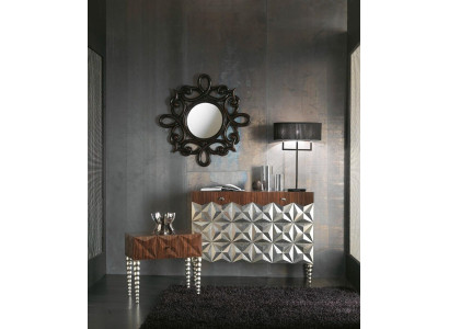 Consola de mesa con espejo, conjunto de muebles de lujo de clase de estilo de tocador de 3 piezas.