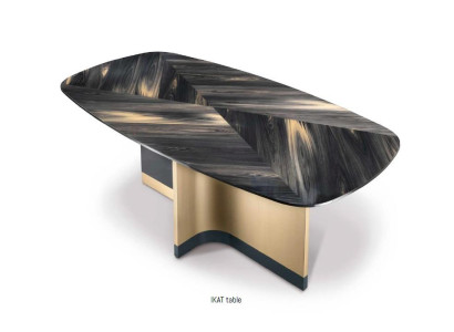 Mesa de comedor de lujo, mesa de diseñador de mármol de comedor de madera maciza Bizzotto italiano