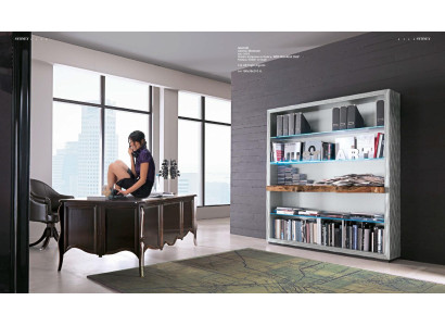 Estantería de madera, estantería independiente de oficina, elegante estantería de libros marrón, nueva.