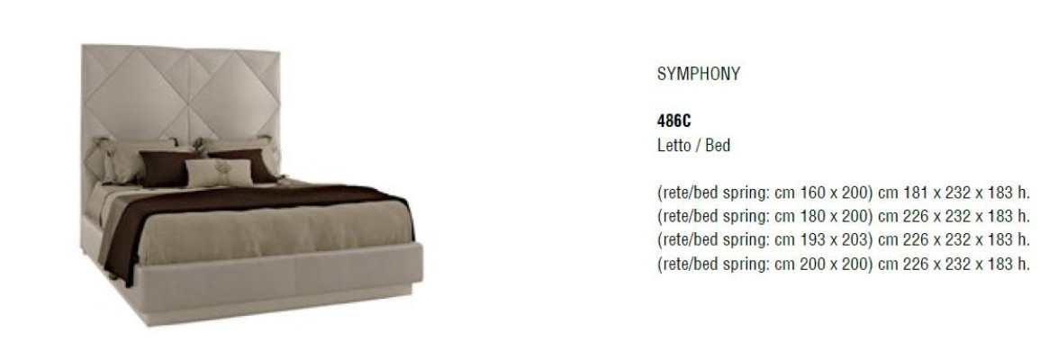 Cama clásica Bizzotto Muebles Nuevo diseño Dormitorio Muebles italianos Nuevo