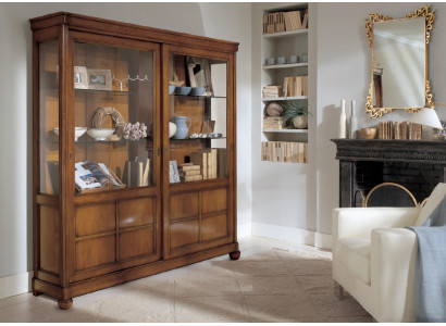 Vitrina de sala de estar, armario, estantería de libros, aparador, muebles clásicos, estantes de madera.