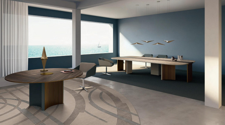 Muebles de oficina, mesa de trabajo con silla giratoria, escritorio de oficina, escritorio de computadora, muebles italianos.